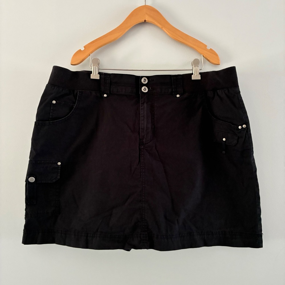 Lane Bryant Cargo Skirt 18 Black Utility Gorpcore Y2K Streetwear Edgy